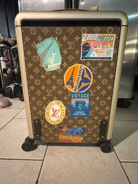 Louis Vuitton Brown Monogram Carry-On with Colorful Travel Stamp Limited Edition